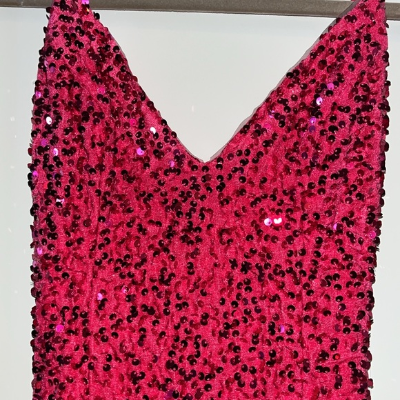 New Lavetir hot pink sequined prom dress - Picture 8 of 10